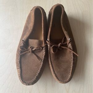 Women's ZARA Brown/beige/coffee real Suede Casual Loafers EU size 40 US9/9.5
